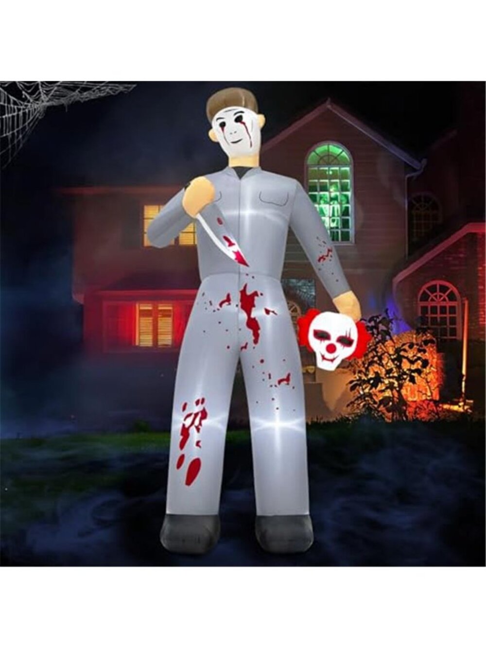 10FT Serial Killer Giant Halloween Inflatable with Lights for Lawn Decor